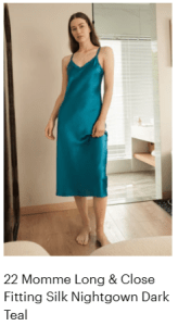 LS - Teal Green Long & CloseSilk Nightgown