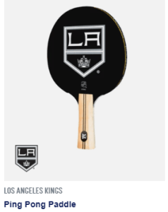 VT LA Kings Ping Pong Paddle