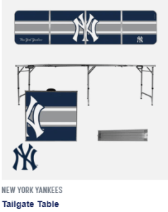VT NY Yankees Tailgate Table