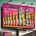 Colorful Billboard of 2-Pack Nail File Wands