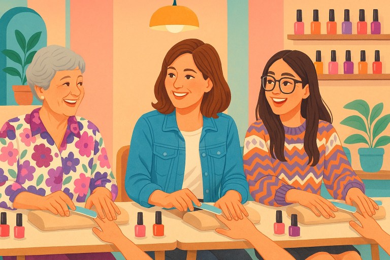 Image of 3 Women at Nail Manicure Table